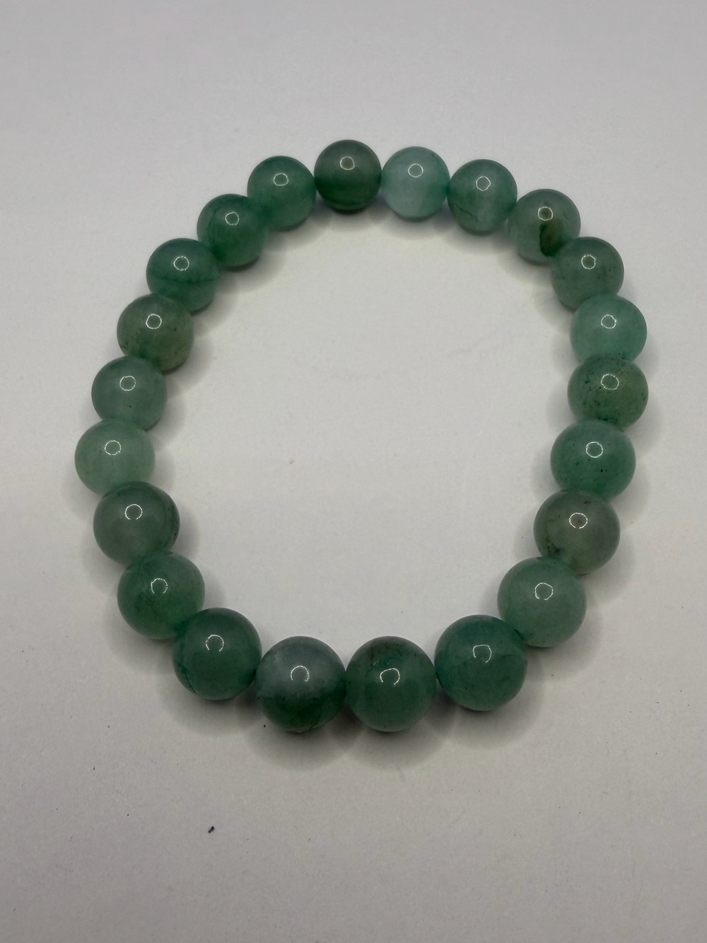 Green Aventurine Stretch Beaded Bracelet Natural Gemstone